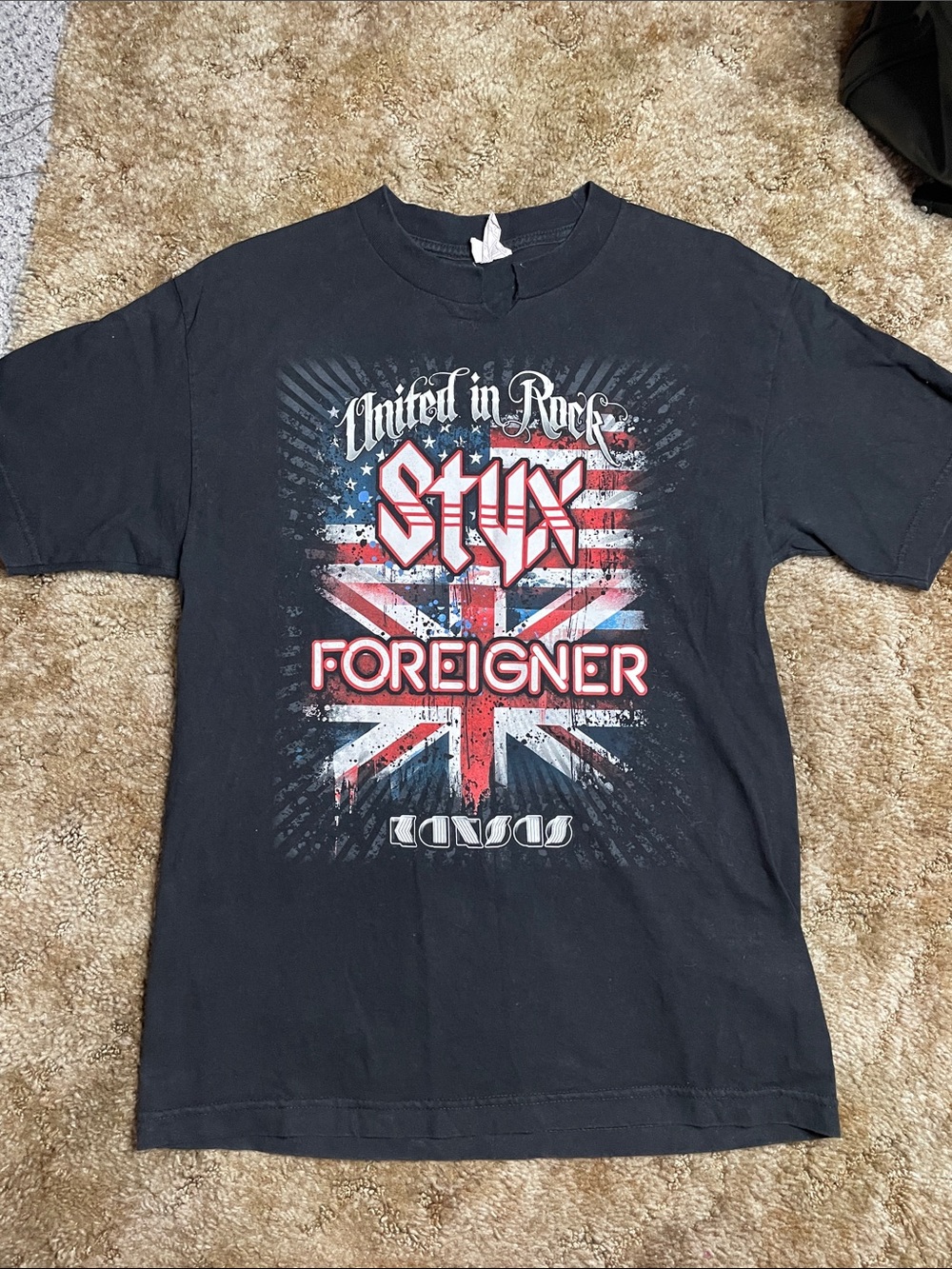 2010‎ Vintage United In Rock Styx Foreigner Kansas US Tour Concert Shirt Medium